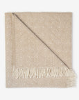 Μάλλινο ριχτάρι “Sirtaki” με κρόσια – Cream/Brown (130×190 εκ.)